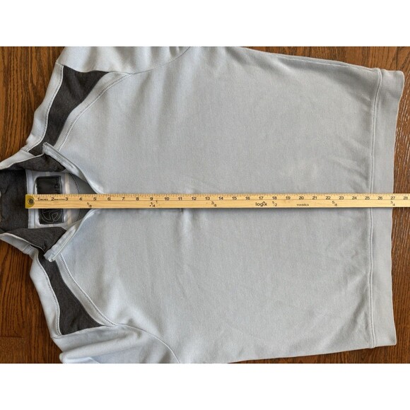 Straight Down 1/4 Zip Sweatshirt Mens XL Pullover Baby Blue Navy Polyester Blend - Picture 5 of 9